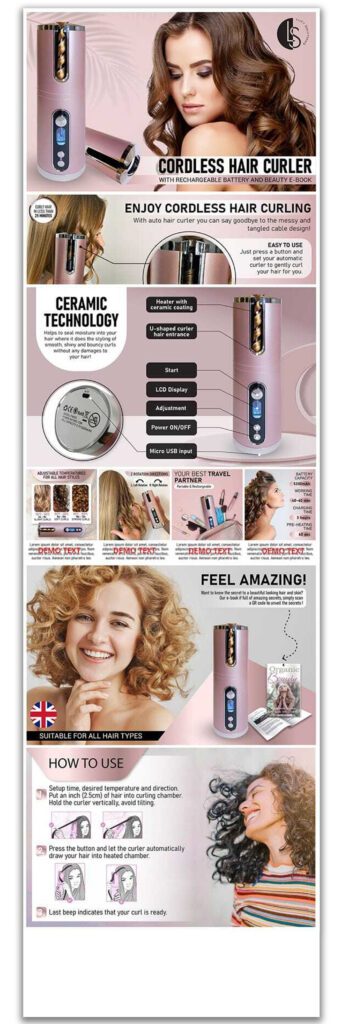 Cordless hair curler